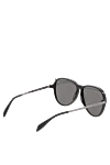 Black men's metal and plastic sunglasses for sun protection Alexander McQueen - UV protection, scratch protection, case included. plastic, metal. Country of manufacture: Italy. Care: specialized cleaning - photo 4