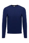 Dalmine Cotton jumper blue for men - Textured pattern. 100% cotton. Country of manufacture: Italy. Care: specialized cleaning - photo 1