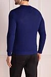 Cotton jumper blue for men Dalmine - Textured pattern. 100% cotton. Country of manufacture: Italy. Care: specialized cleaning - photo 4