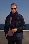 Purple cashmere scarf for men Drumohr - 100% cashmere. Country of manufacture: Italy. Care: specialized cleaning - photo 4