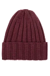 Dalmine Burgundy wool hat for men - Rib. Stock: 100% wool. Country of manufacture: Italy. Care: specialized cleaning - photo 1