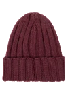 Dalmine Burgundy wool hat for men - Rib. Stock: 100% wool. Country of manufacture: Italy. Care: specialized cleaning - photo 3