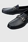 Billionaire Black leather men's loafers - Metal buckle, stitching. 100% leather. Interior: Leather. Insole: Leather. Outsole: Other materials. Country of manufacture: Italy. Care: specialized cleaning - photo 5