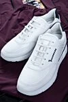 Billionaire White leather sneakers for men - logo print. 100% genuine leather. lacing. sole height 2cm. Country of manufacture: Italy. Care: specialized cleaning - photo 7