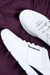 White leather sneakers for men Billionaire - logo print. 100% genuine leather. lacing. sole height 2cm. Country of manufacture: Italy. Care: specialized cleaning - photo 6