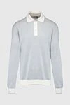 Stefano Ricci Long-sleeve polo shirt in silk and cashmere in gray - Contrasting trim. Long sleeve. 60% cashmere, 40% silk. Buttons. Country of manufacture: Italy. Care: specialized cleaning - photo 1