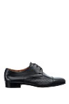 Doucal`s Men's black leather shoes - Decor: Perforation. Composition: 100% leather. Clasp: Lace-up. Interior: Leather. Insole: Leather. Heel height: 2cm. Outsole: Other materials. Country of manufacture: Italy. Care: specialized cleaning - photo 1