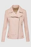 DROMe Pink genuine leather jacket for women - oblique zipper. 100% genuine leather. Closure: zipper. two side pockets, one chest pocket, one with flap. Country of manufacture: Italy. Care: specialized cleaning - photo 1