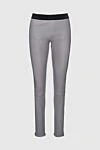 DROMe Gray leather trousers for women - Decoration: contrasting elastic belt. 100% leather. elastic belt. Country of manufacture: Italy. Care: specialized cleaning - photo 1