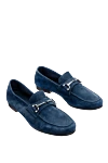 Andrea Ventura Blue suede loafers for men - buckle. 100% suede. Sole Height: Heel Height 2cm. Country of manufacture: Italy. Care: specialized cleaning - photo 3