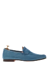 Andrea Ventura Smoky blue suede penny loafers for men - contrast sole. 100% suede. Sole Height: Heel Height 2cm. Country of manufacture: Italy. Care: specialized cleaning - photo 1
