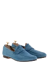 Andrea Ventura Smoky blue suede penny loafers for men - contrast sole. 100% suede. Sole Height: Heel Height 2cm. Country of manufacture: Italy. Care: specialized cleaning - photo 3