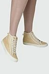 Sneakers beige for women Zimmermann - Contrast sole, logo. 100% textile. Lace. Sole height: 2 cm. Country of manufacture: Italy. Care: specialized cleaning - photo 2