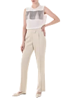 Women's classic high-waisted pants white Max&Moi - buckle. viscose, wool, elastane. hook, zipper. Country of manufacture: Italy. Care: specialized cleaning - photo 2