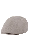 Corneliani Beige cashmere cap for men - Logo embroidery. 100% cashmere. Country of manufacture: Italy. Care: specialized cleaning - photo 3