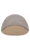 Beige cashmere cap for men Corneliani - Logo embroidery. 100% cashmere. Country of manufacture: Italy. Care: specialized cleaning - photo 4
