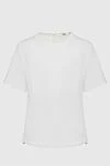 Peserico White womens T-shirt with a tie detail - Decoration: tie. 95% cotton, 5% elastane. Country of manufacture: Italy. Care: specialized cleaning - photo 1