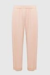 Peserico Beige viscose trousers for women - collars. Kishen: two kishens. Stock: 100% viscose. Waistband: elastic waistband. Country of manufacture: Italy. Care: specialized cleaning - photo 1