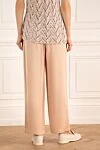 Beige viscose trousers for women Peserico - collars. Kishen: two kishens. Stock: 100% viscose. Waistband: elastic waistband. Country of manufacture: Italy. Care: specialized cleaning - photo 4