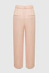 Beige viscose trousers for women Peserico - collars. Kishen: two kishens. Stock: 100% viscose. Waistband: elastic waistband. Country of manufacture: Italy. Care: specialized cleaning - photo 6