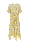 Valentino Yellow silk dress for women - zipper. floral pattern. 100% silk. Country of manufacture: Italy. Care: specialized cleaning - photo 1