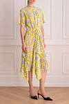 Valentino Yellow silk dress for women - zipper. floral pattern. 100% silk. Country of manufacture: Italy. Care: specialized cleaning - photo 3
