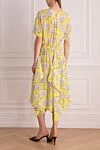 Yellow silk dress for women Valentino - zipper. floral pattern. 100% silk. Country of manufacture: Italy. Care: specialized cleaning - photo 4