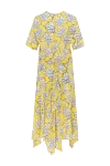 Yellow silk dress for women Valentino - zipper. floral pattern. 100% silk. Country of manufacture: Italy. Care: specialized cleaning - photo 6