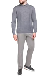 Чоловічі штани в стилі smart-casual з бавовни (уцінка) Marco Pescarolo - 85% бавовна, 11% шовк, 4% еластан. гудзик, блискавка. дві бічні кишені, дві задні кишені. підкладка деталей 100% бавовна. Країна виробник: Італія. Догляд: спеціалізоване чищення - фото 2