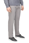 Marco Pescarolo Чоловічі штани в стилі smart-casual з бавовни (уцінка) - 85% бавовна, 11% шовк, 4% еластан. гудзик, блискавка. дві бічні кишені, дві задні кишені. підкладка деталей 100% бавовна. Країна виробник: Італія. Догляд: спеціалізоване чищення - фото 3