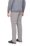 Чоловічі штани в стилі smart-casual з бавовни (уцінка) Marco Pescarolo - 85% бавовна, 11% шовк, 4% еластан. гудзик, блискавка. дві бічні кишені, дві задні кишені. підкладка деталей 100% бавовна. Країна виробник: Італія. Догляд: спеціалізоване чищення - фото 4