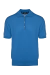 Cesare di Napoli Polo from cotton blue for men - 100% cotton. Closure: Zipper. Country of manufacture: Italy. Care: specialized cleaning - photo 1