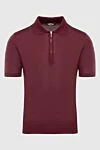 Cesare di Napoli Silk polo burgundy for men - 100% silk. Closure: Zipper. Country of manufacture: Italy. Care: specialized cleaning - photo 1