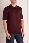 Cesare di Napoli Silk polo burgundy for men - 100% silk. Closure: Zipper. Country of manufacture: Italy. Care: specialized cleaning - photo 3