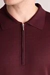 Cesare di Napoli Silk polo burgundy for men - 100% silk. Closure: Zipper. Country of manufacture: Italy. Care: specialized cleaning - photo 5