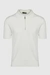 Cesare di Napoli White silk polo for men - 100% silk. Closure: Zipper. Country of manufacture: Italy. Care: specialized cleaning - photo 1