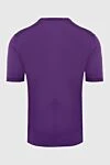 Short sleeve jumper in cotton and silk purple for men Cesare di Napoli - Short sleeve. 55% silk, 45% cotton. Country of manufacture: Italy. Care: specialized cleaning - photo 6