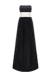 Brunello Cucinelli Black dress for women - zipper. contrasting belt. 50% cotton, 49% linen, 1% elastane. Country of manufacture: Italy. Care: specialized cleaning - photo 1