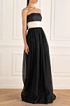 Brunello Cucinelli Black dress for women - zipper. contrasting belt. 50% cotton, 49% linen, 1% elastane. Country of manufacture: Italy. Care: specialized cleaning - photo 3