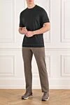Джемпер з коротким рукавом з льону та бавовни коричневий чоловічий Brunello Cucinelli - Короткий рукав. 77% льон, 23% бавовна. Країна виробник: Італія. Догляд: спеціалізоване чищення - фото 2
