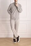Men's sports suit made of cashmere, cotton and polyamide gray Brunello Cucinelli - 57% cashmere, 40% cotton, 3% polyamide. Closure: Drawstring, zipper. Four side pockets. Country of manufacture: Italy. Care: specialized cleaning - photo 2