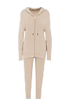 Panicale Beige women's walking suit made of viscose and elastane - contrasting stripes. 96% viscose, 4% elastane. zipper, drawstring. two side pockets, two trouser pockets. Hood: yes. Country of manufacture: Italy. Care: specialized cleaning - photo 1