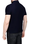 Men's navy blue polo shirt with weave texture Corneliani - 100% cotton. Buttons. Country of manufacture: Italy. Care: specialized cleaning - photo 4