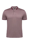 Corneliani Beige cotton polo for men - Contrasting trim. 50% cotton, 50% silk. Buttons. Country of manufacture: Italy. Care: specialized cleaning - photo 1