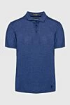 Corneliani Polo from cotton blue for men - 100% cotton. Buttons. Country of manufacture: Italy. Care: specialized cleaning - photo 1