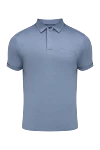 Corneliani Blue cotton polo for men - Chest pocket. 100% cotton. Buttons. Country of manufacture: Italy. Care: specialized cleaning - photo 1