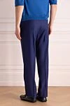Классические брюки из лёгкой шерсти в насыщенном синем тоне Stefano Ricci - 100% шерсть. пуговица, молния. два передних кармана, два задних кармана. Страна производитель: Италия. Уход: специализированная чистка - фото 4
