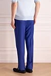 Blue trousers made of fine wool with a slight sheen to the fabric Stefano Ricci - 100% wool. Closure: button, zipper. two front pockets, two back pockets. Country of manufacture: Italy. Care: specialized cleaning - photo 4