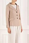 Dior Beige silk jacket for women - contrasting buttons. 100% silk. Closure: buttons. two external side pockets with flaps. Country of manufacture: Italy. Care: specialized cleaning - photo 3