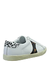 Women's leather sneakers with leopard inserts in white Celine - contrasting inserts. leather. lacing. Country of manufacture: Italy. Care: specialized cleaning - photo 4